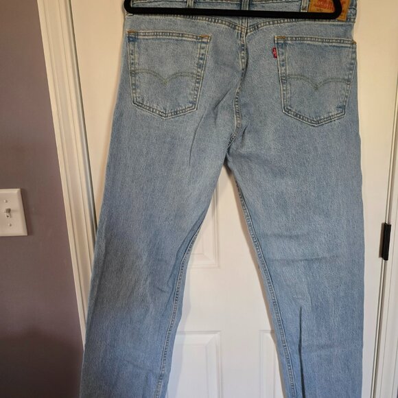 Mens Levis 505 Jeans 38 x 30 505 Regular Fit Light Wash - Picture 3 of 3